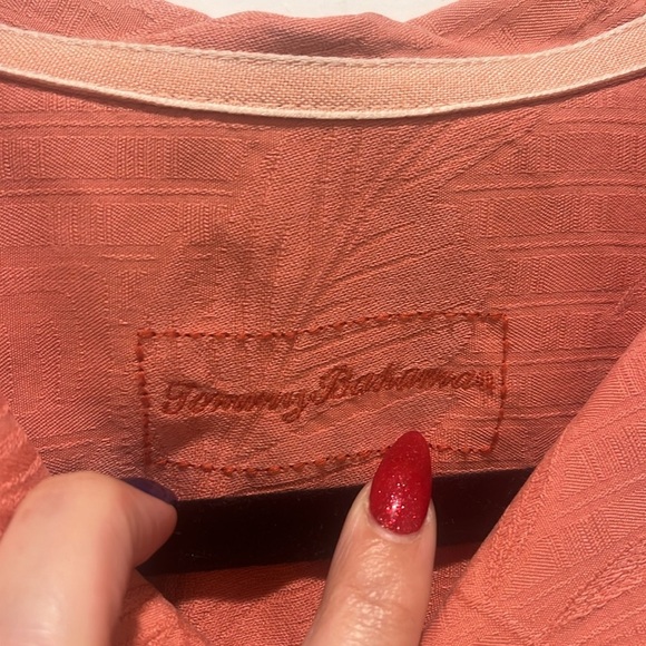 TOMMY BAHAMA Bedarra Gardens SS 100% Silk Shirt Santa Ana Men’s Size Medium - Picture 3 of 11